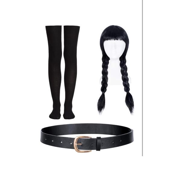 Wednesday Adam’s Girls Halloween Costume 5-6Y - Picture 3 of 8